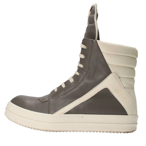 Rick Owens Leather Geobasket Sneakers